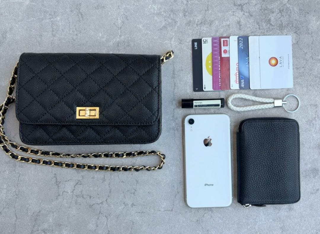 東京百花　キルティングチェーンバッグ　Caviar Oggia キャビアスキン