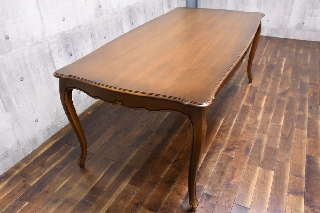 EIK69 カリモク ダイニングテーブル W1800 猫脚 彫刻装飾 ロココ調