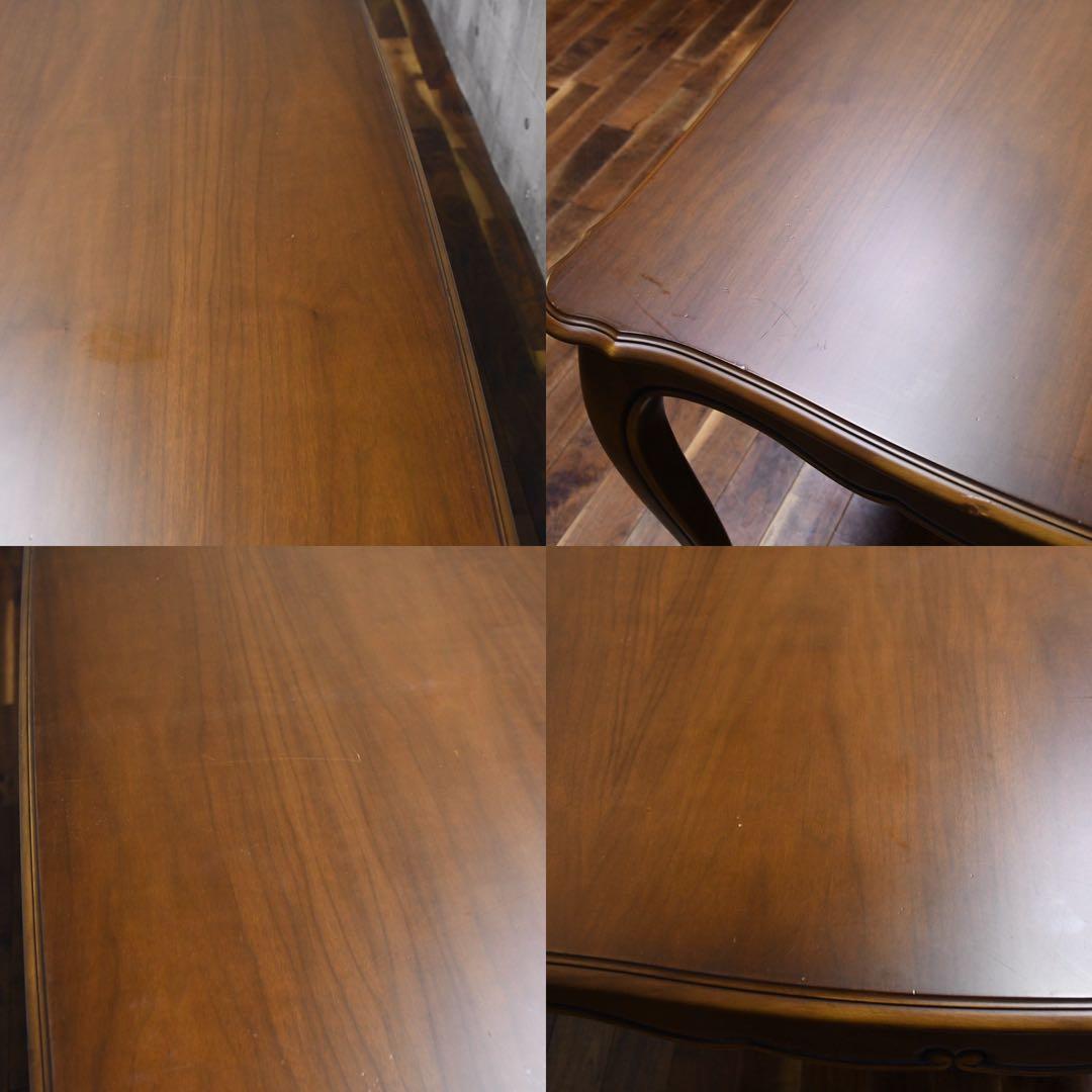 EIK69 カリモク ダイニングテーブル W1800 猫脚 彫刻装飾 ロココ調