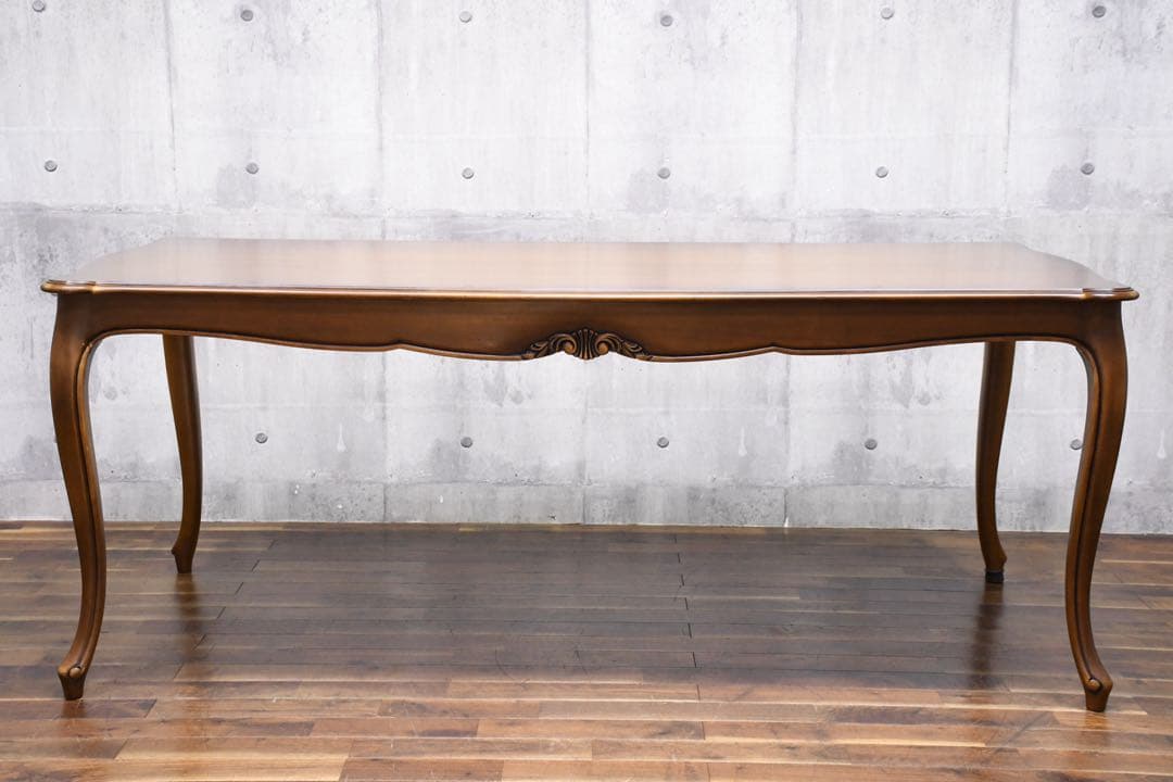 EIK69 カリモク ダイニングテーブル W1800 猫脚 彫刻装飾 ロココ調