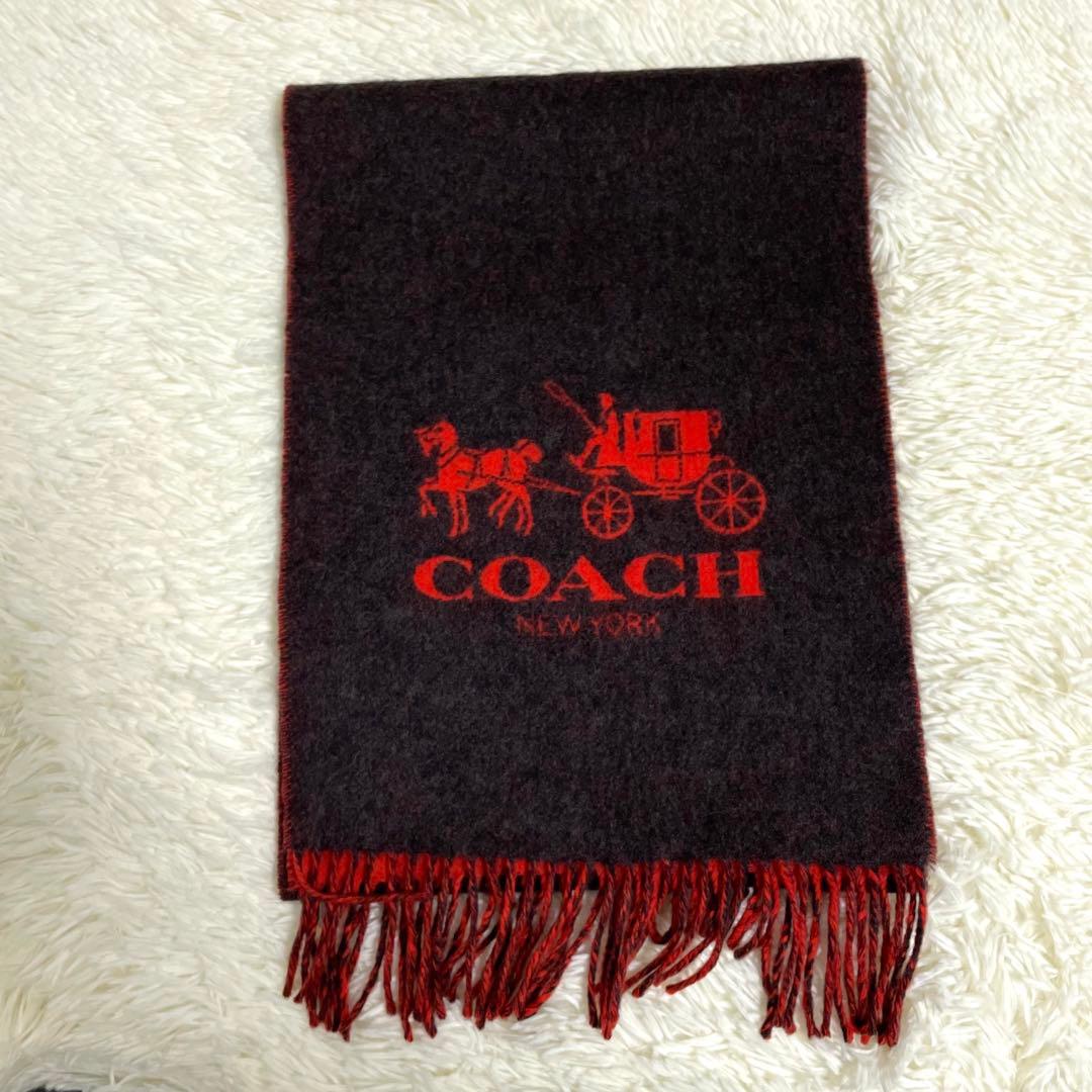 極美品】COACH マフラー カシミヤ100% ブラウン 極 ベビー カシミヤ