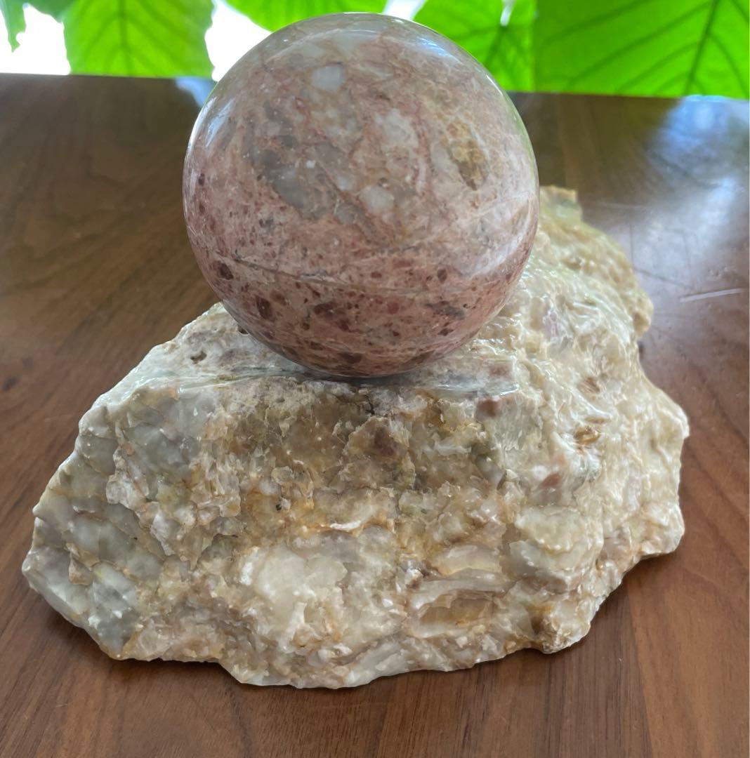 大理石の球 玉 置物 台座付 インテリア アンティーク 球体 - メルカリ