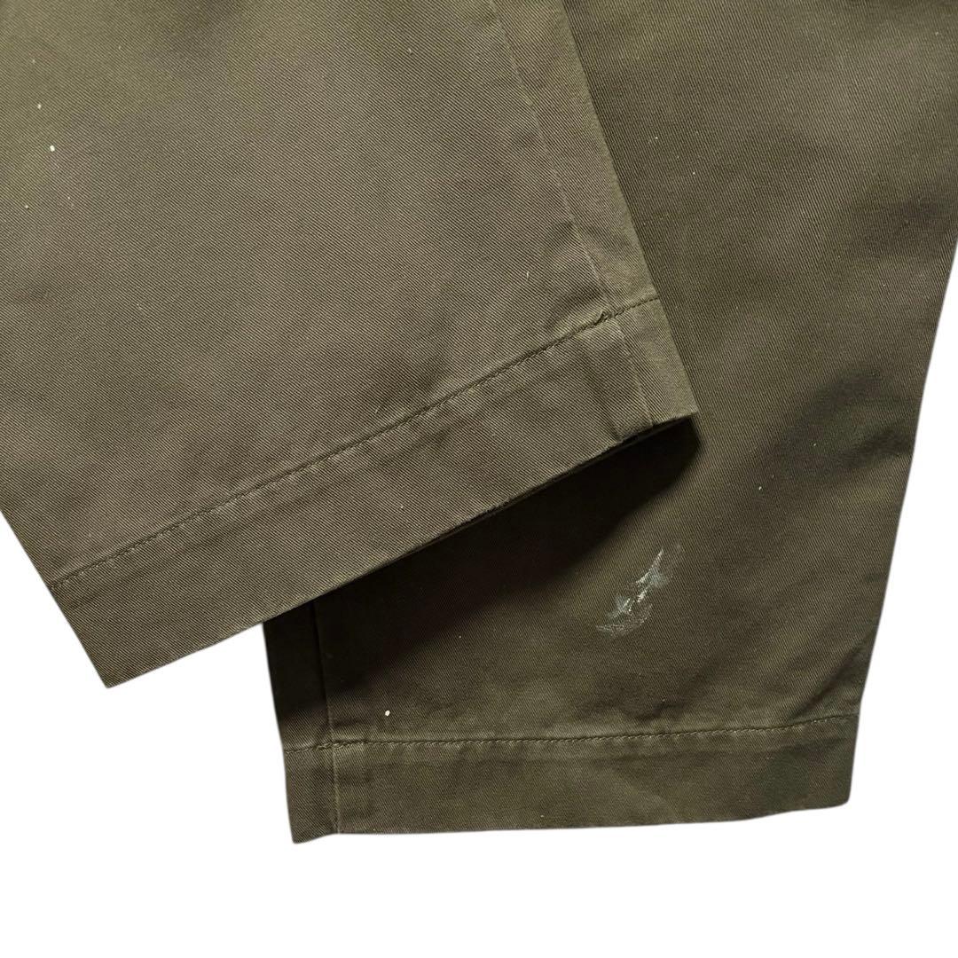 DENHAM タックワイドチノ ペンキ 1点物 日本製 ワークミリタリー メンズ
