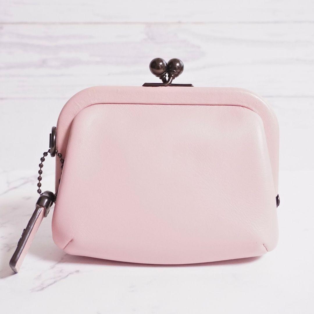 COACH キスロック がま口 財布 ピンク ケース 68326