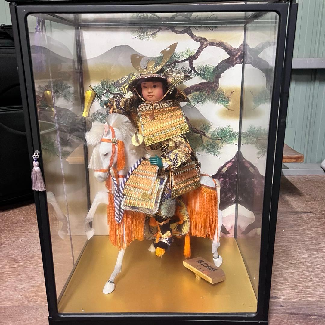 【お宝】美術 武者人形 紫峰作 謹製 馬上大将　日本人形 お宝】美術 武者人形 紫峰作 謹製 馬上大将 日本人形 美術 武者人形