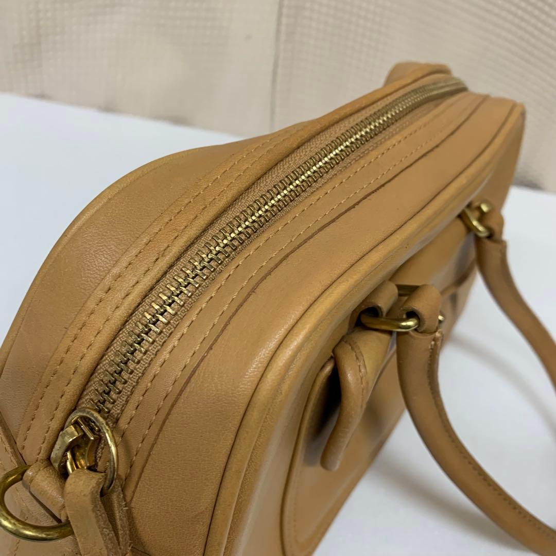 オールドコーチ ハンドバッグ 本革 レザー ベージュ 9768