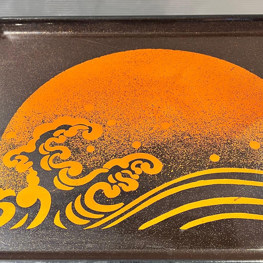 ②波　太陽　月　黒盆　和風　20枚　おまとめ　懐石　旅館　昭和レトロ