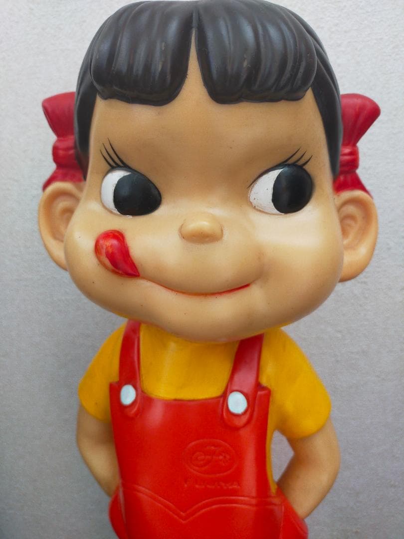 不二家ペコちゃん人形47cmブリキ台