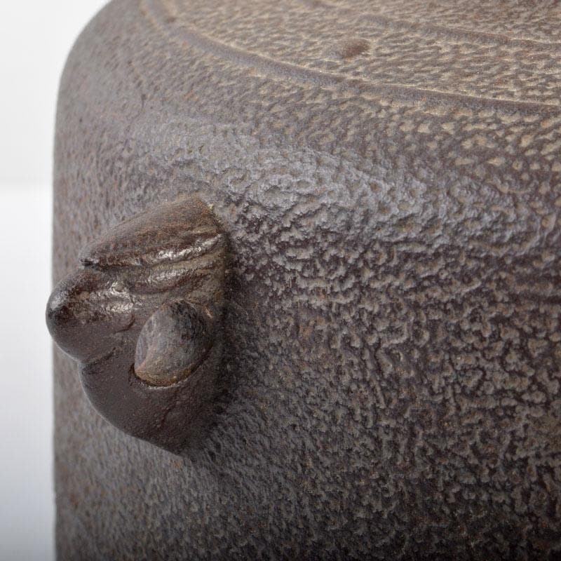 茶道具　人間国宝　釜師　高橋敬典作　利休好　萬代屋釜　共箱　M　R4648B