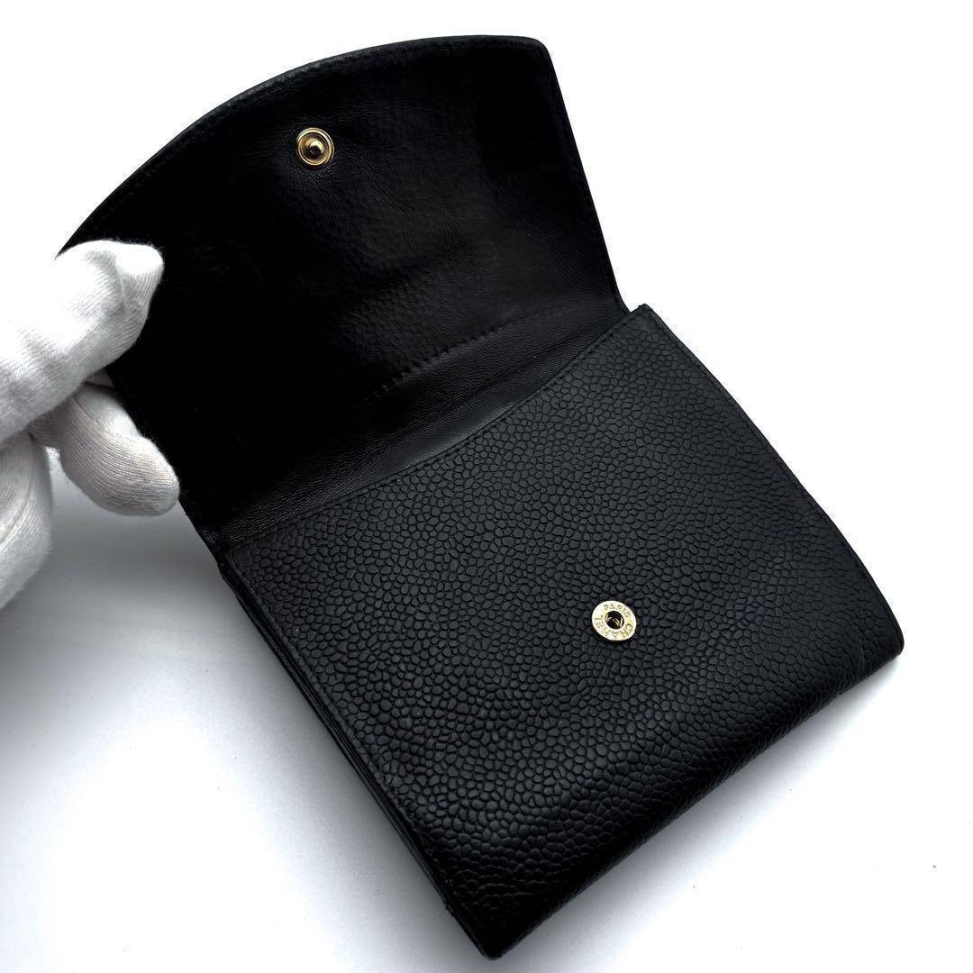 美品✨】シャネル 財布 ココステッチ キャビア Wホック 二つ折 - メルカリ
