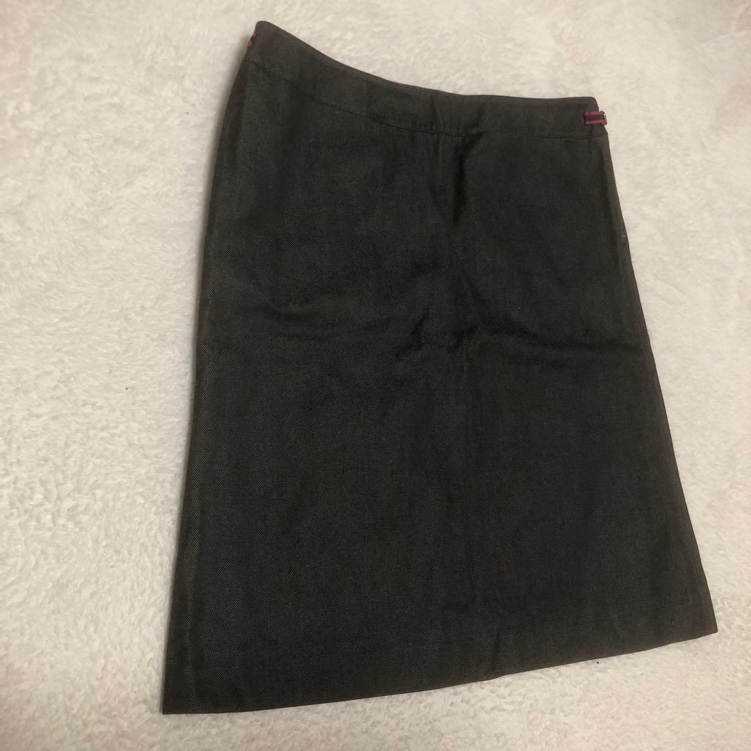 miumiu ミュウミュウ　台形スカート　ひざ丈　ミニスカート　グレー　42