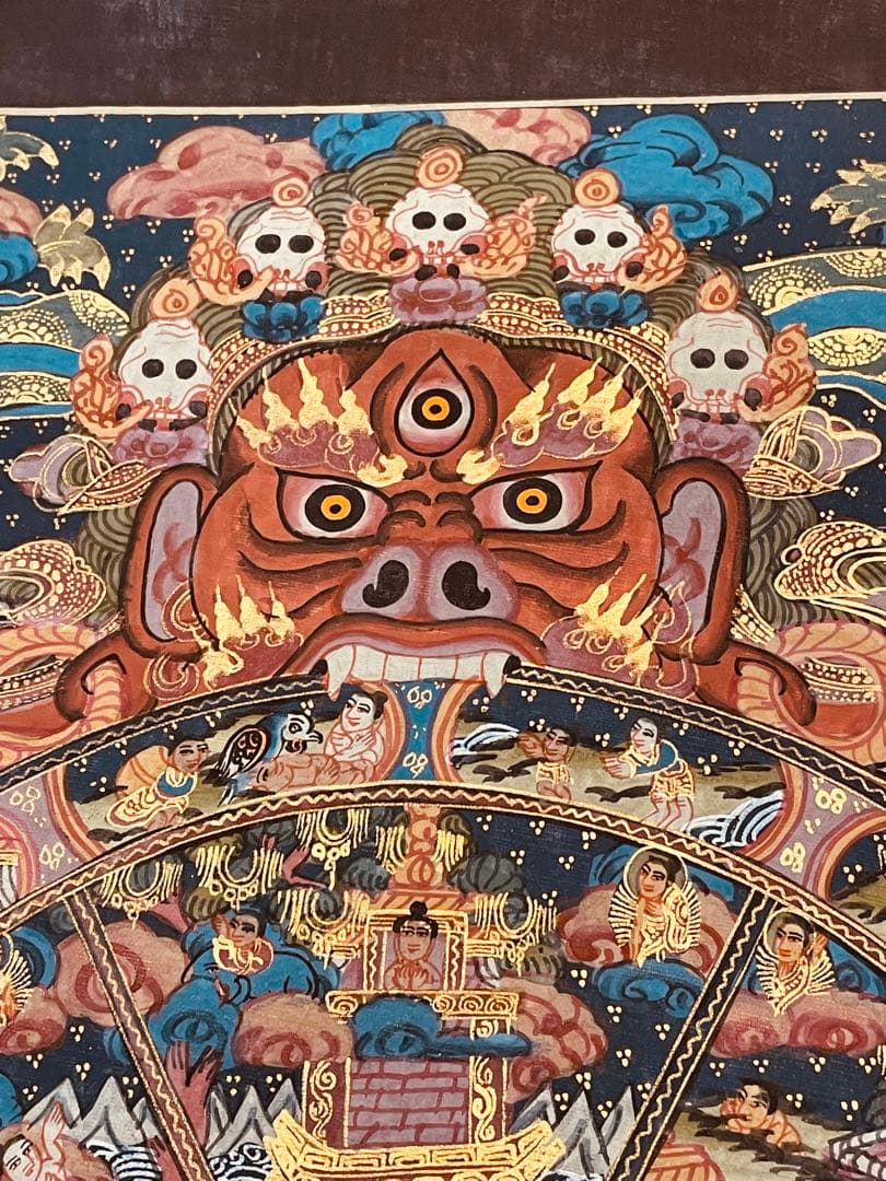 チベット密教 手描き曼荼羅（マンダラ）タンカ【新品・一点物】肉筆画 D3