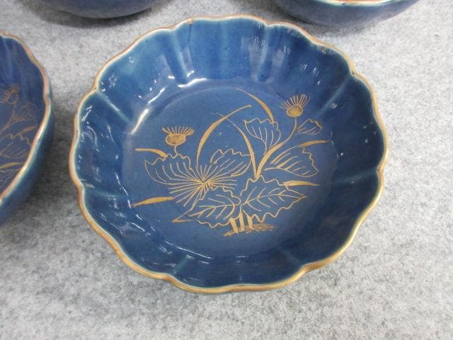 古伊万里瑠璃金彩あざみ図なます皿5枚 [B25907] - メルカリ