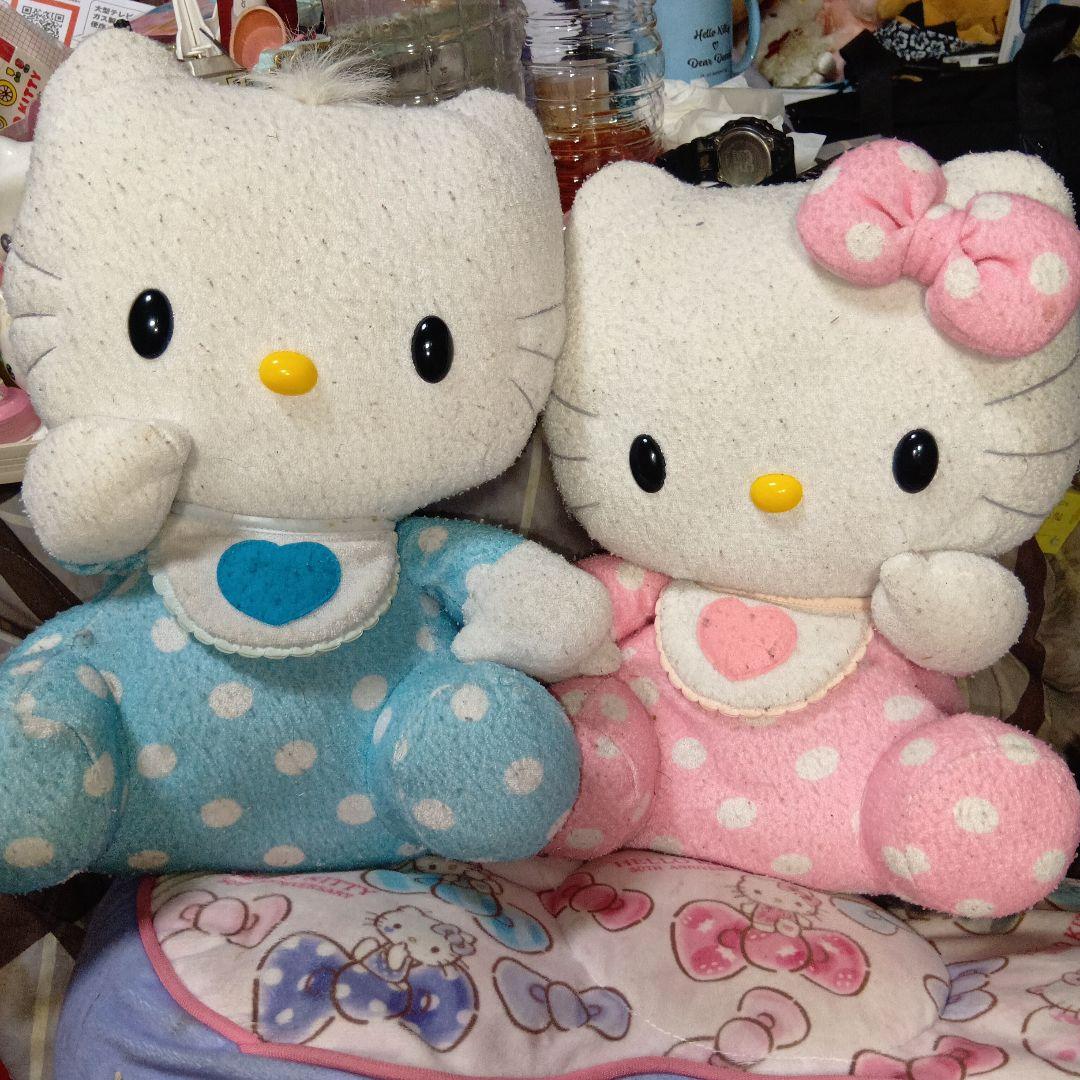 ハローキティとダニエル2004年ベビーぬいぐるみ 水色とピンク