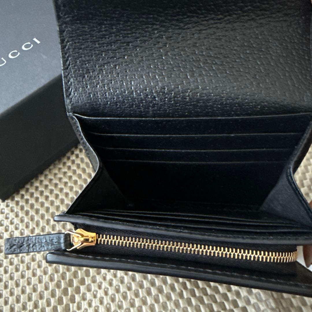 GUCCI GGロゴ 二つ折り財布 ブラック