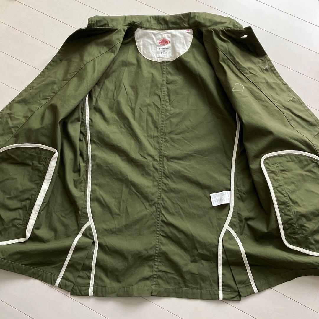 ダントン丸襟ジャケットブルゾンスーツ38カーキ