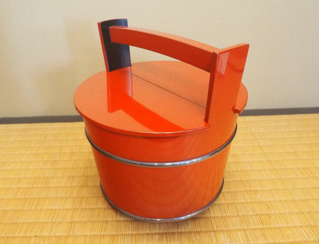 表千家11世碌々斎宗左御好み『朱手桶水指』5代川端近左造（共箱