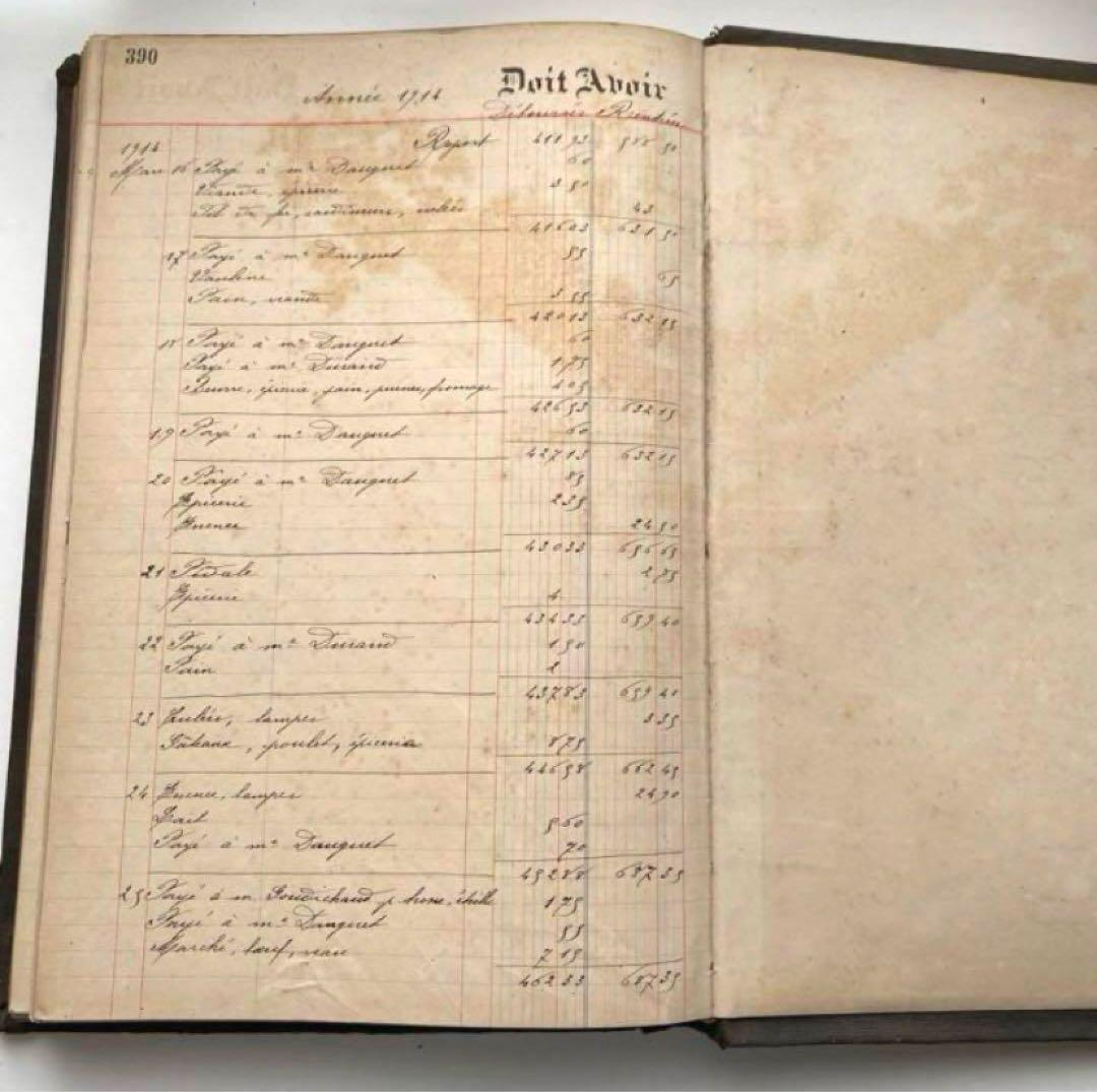 フランスアンティーク　大判帳簿１冊　c20