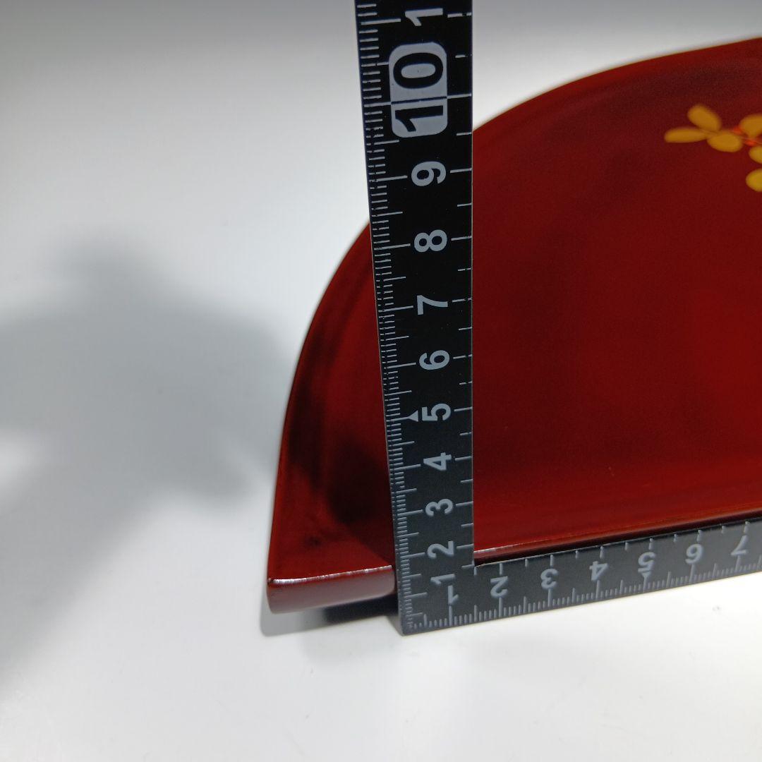 値下げ輪島塗　蒔絵扇面形　お盆　菓子器皿　 共箱　美品