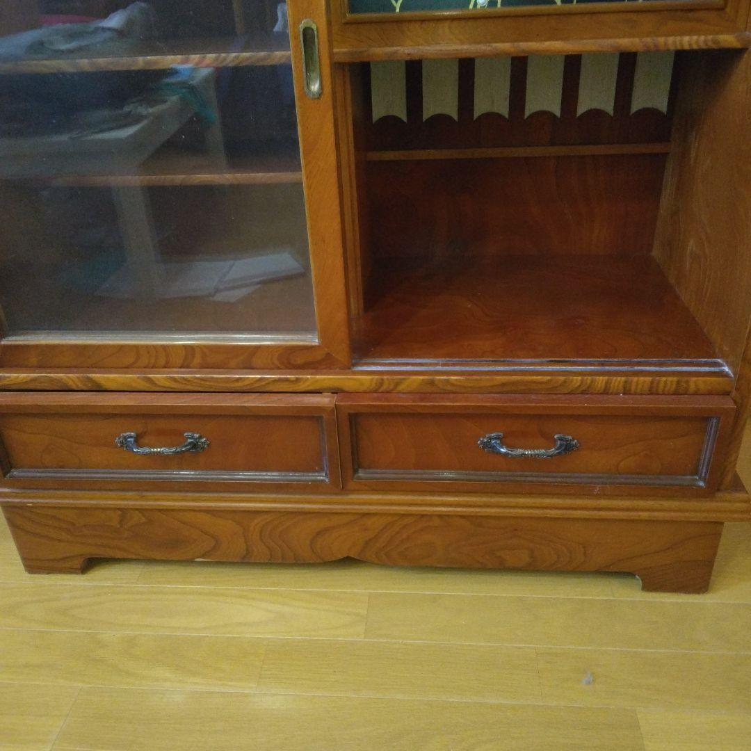 茶箪笥 和箪笥 収納棚 小箪笥 ガラス扉付き レトロ 茶棚 1点物