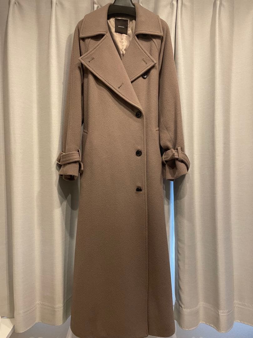 anuans 2023AW ウールトレンチコート カーキグレーS