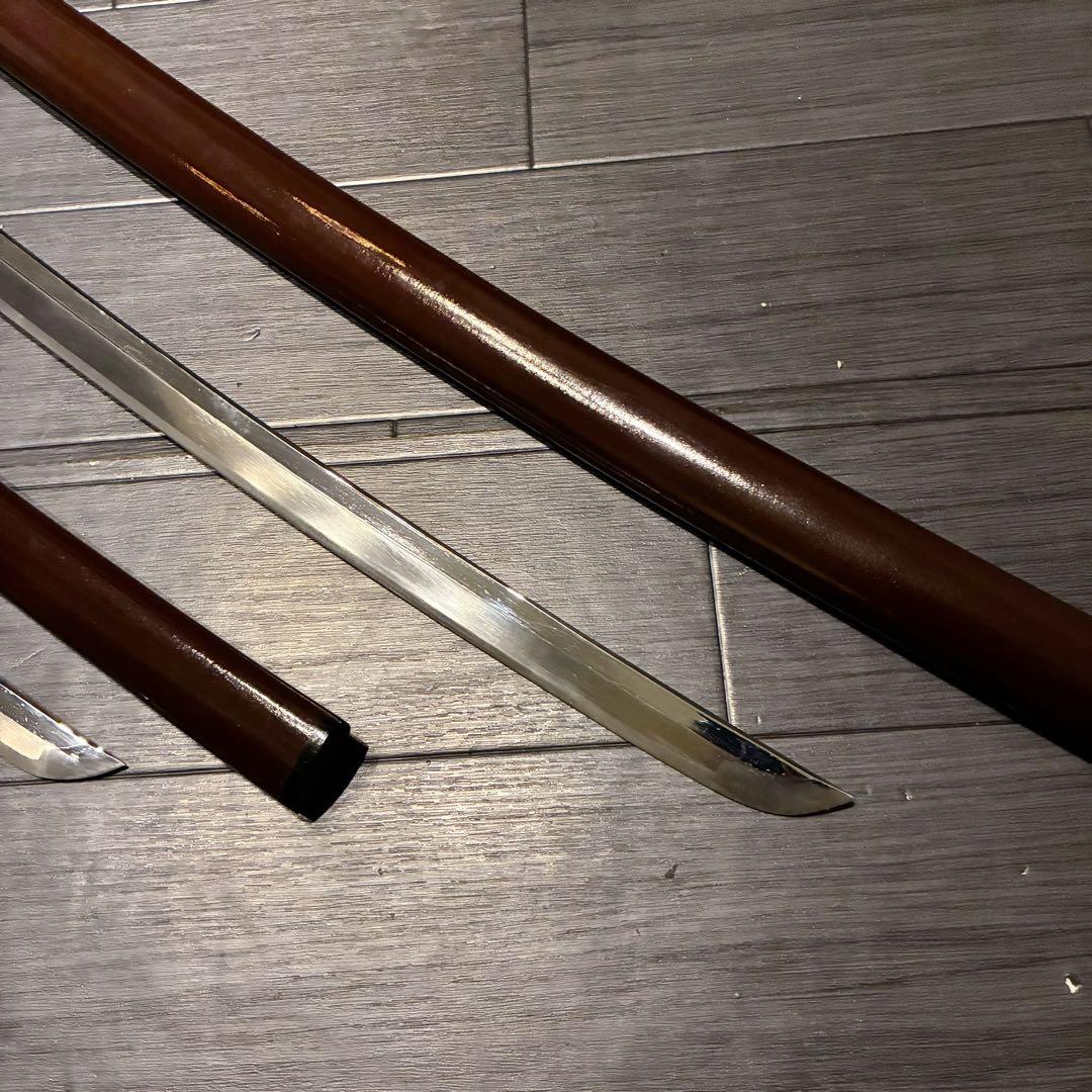 高級模造刀　居合刀　 美術刀剣　太刀　脇差　大小セット　深茶拵え