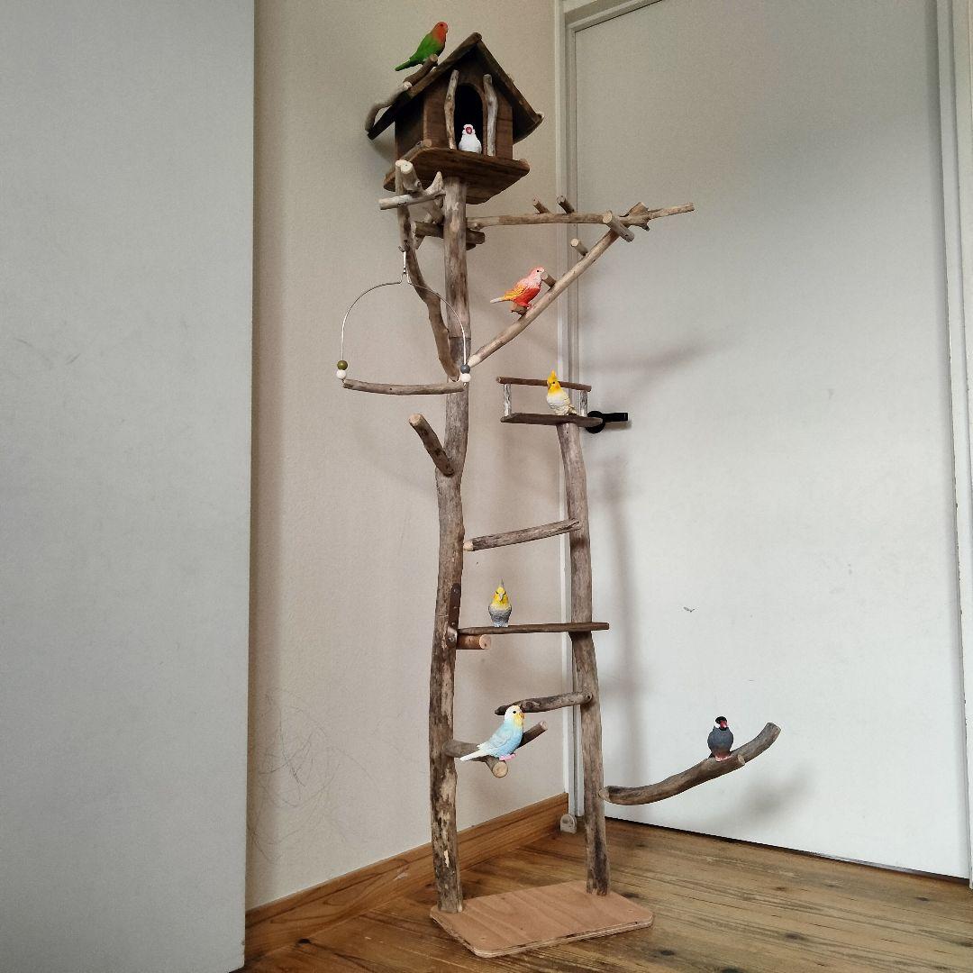 冬桜様専用 バードアスレチックジム大型 天然木 自然木 流木 止まり木