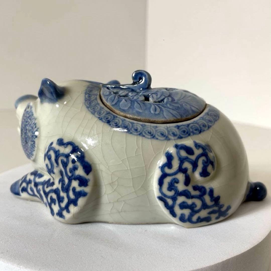 XG446 古染付・猪型香炉・古染付・伊万里・香炉・骨董・中国古玩 工芸品