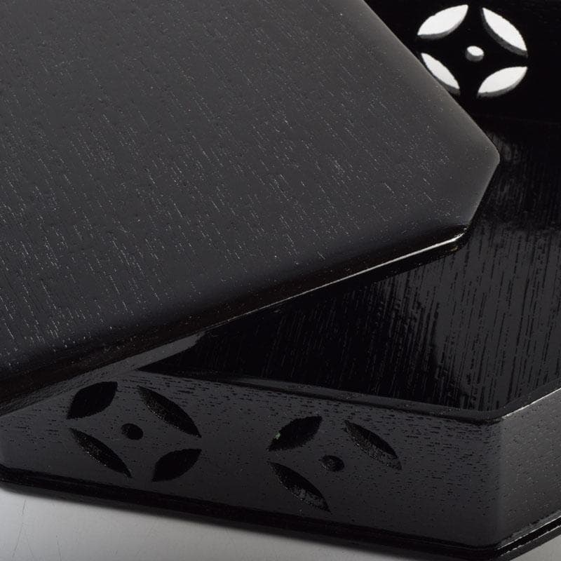 茶道具　漆塗　七宝透かし　縁高重　五段重　箱付　N　9148