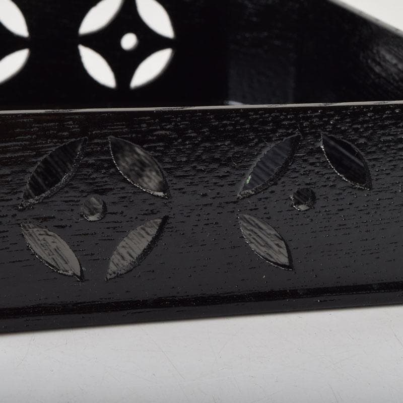 茶道具　漆塗　七宝透かし　縁高重　五段重　箱付　N　9148