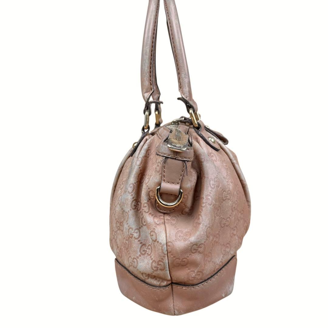 GUCCI グッチ スーキー 2WAYトートバッグ ピンク GGエンボス レザー