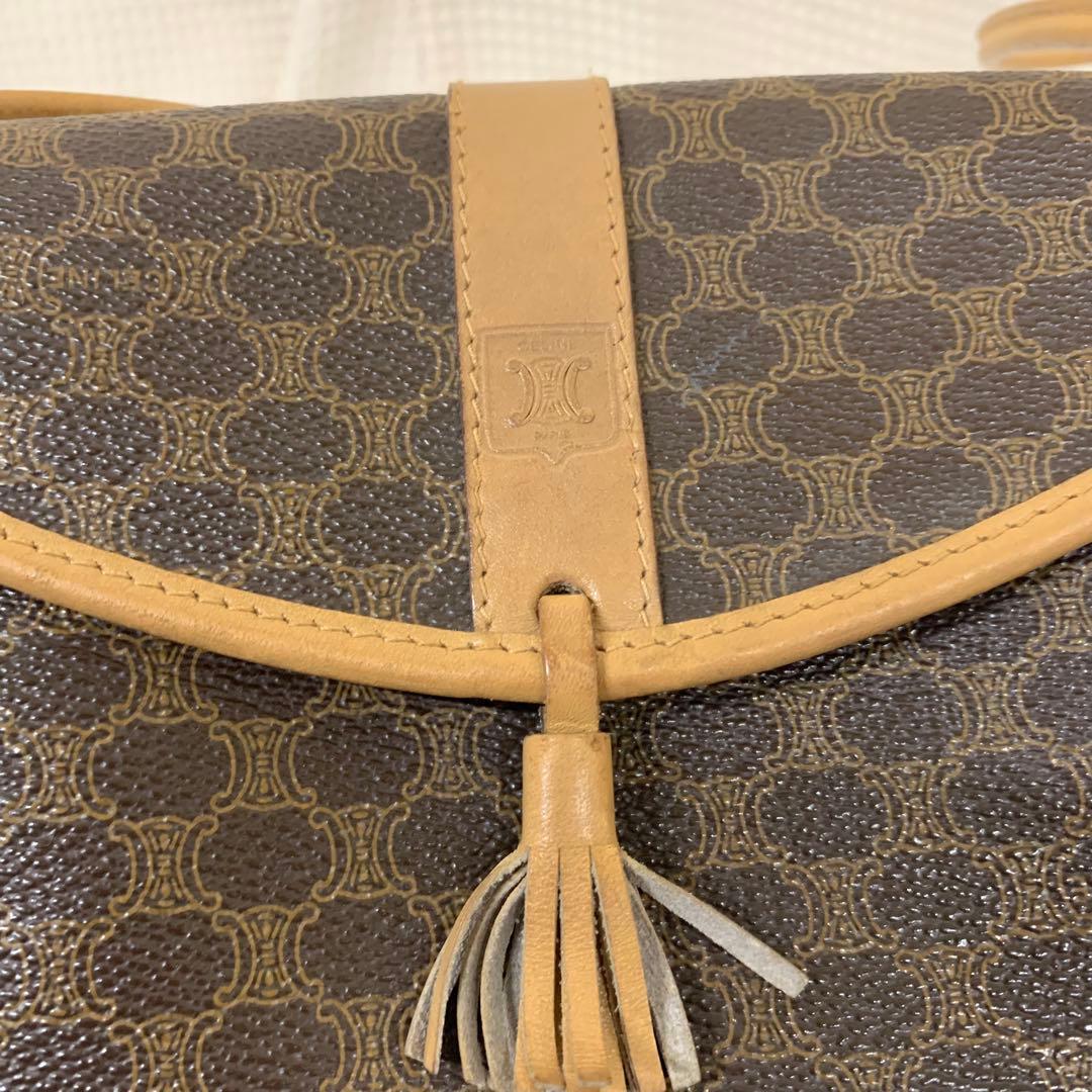 CELINE セリーヌ　マカダム ミニ ショルダーバッグ フラップ付