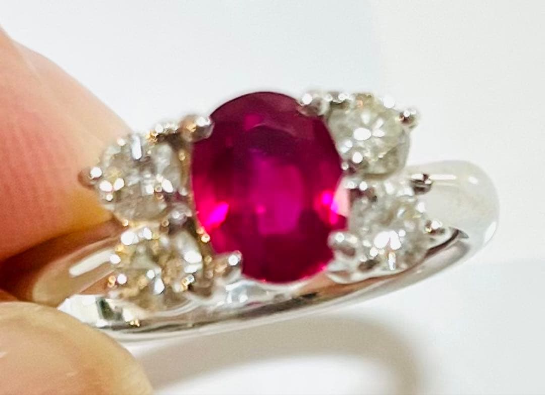 Pt900 ルビー0.50ct ダイヤモンド リング 指輪 プラチナ