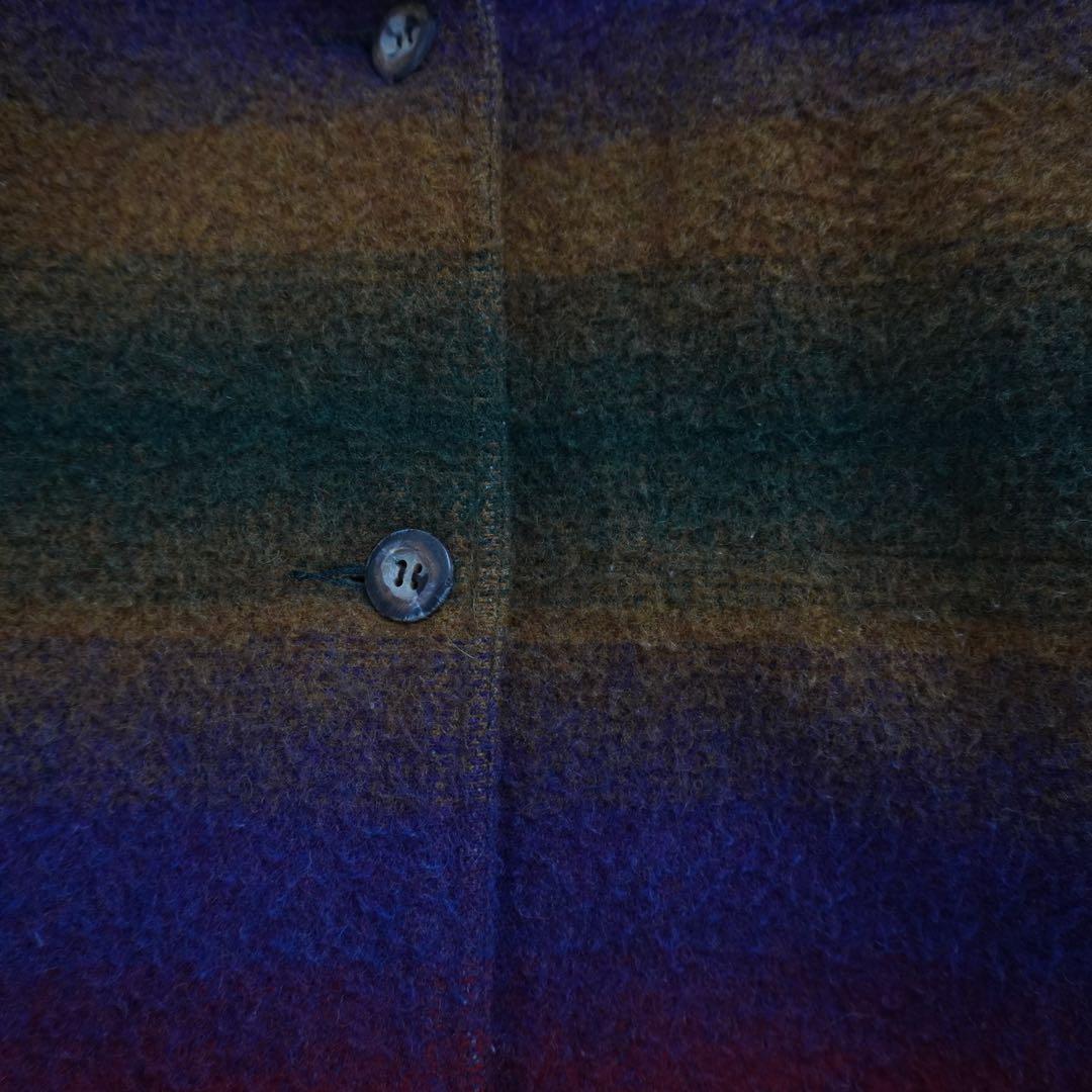 【80s】EddieBauerエディーバウアー ウールブランケットコート黒タグ