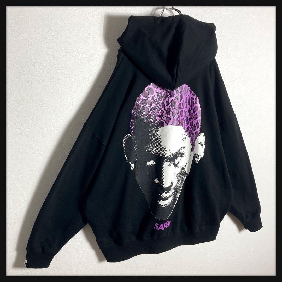 【希少デザイン】サプール★ロッドマンパーカー パープル ブラック 希少XL 美品