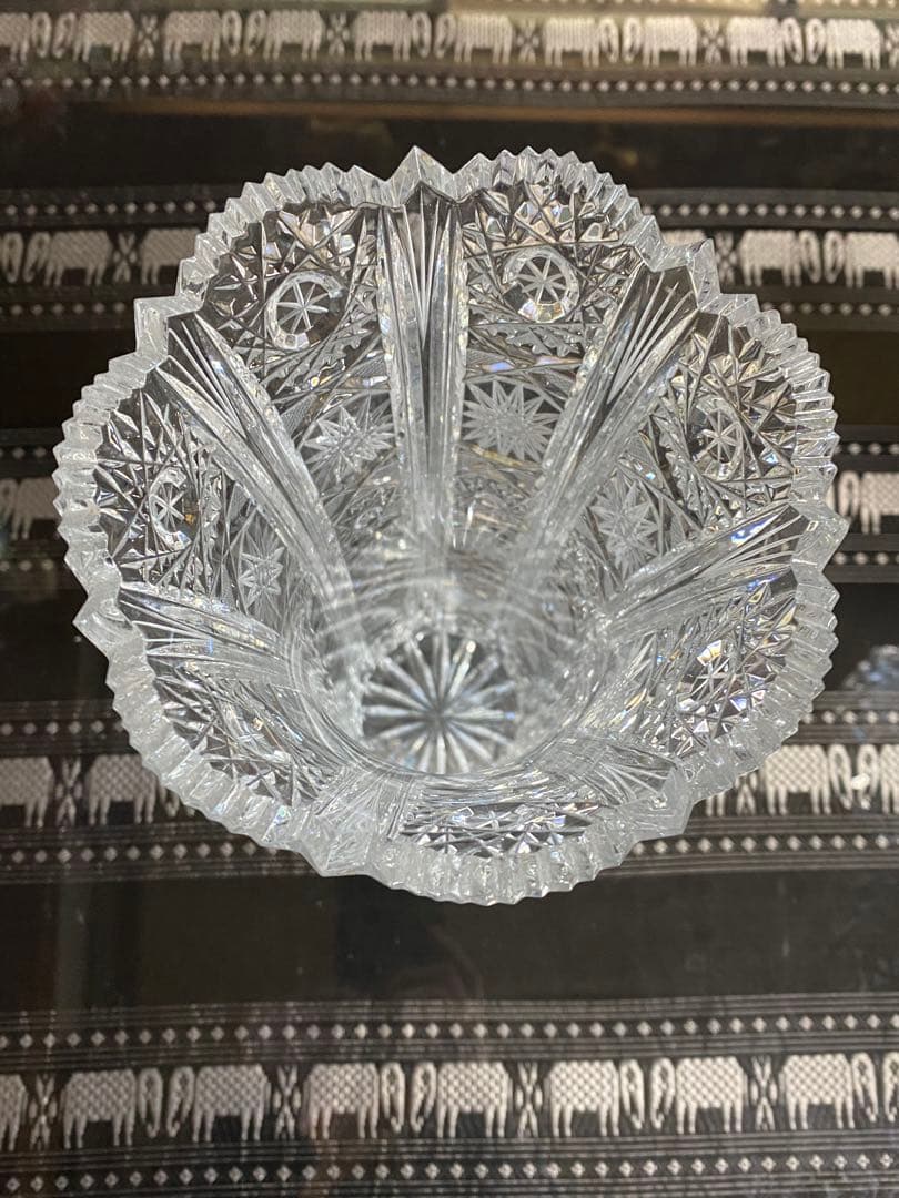 値下！ラスカボヘミア 希少 チェコスロバキア レトロ切子 ガラス花瓶