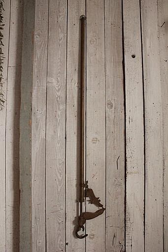 古い真鍮製の自在鉤　囲炉裏　古民家　吊り下げ　フック