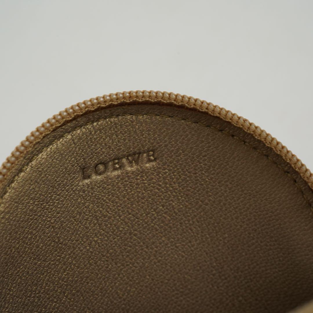 未使用品　ロエベ　ケース　小銭入れ　アナグラム　レザー　希少カラー　金色