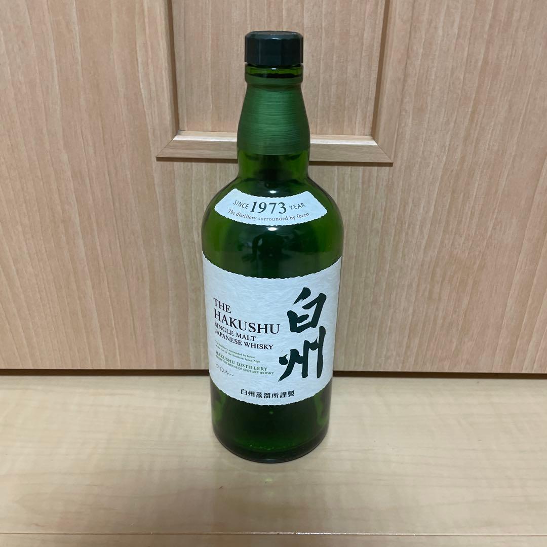 白州18年 シングルモルトウイスキー 空瓶、箱。 サントリー白州