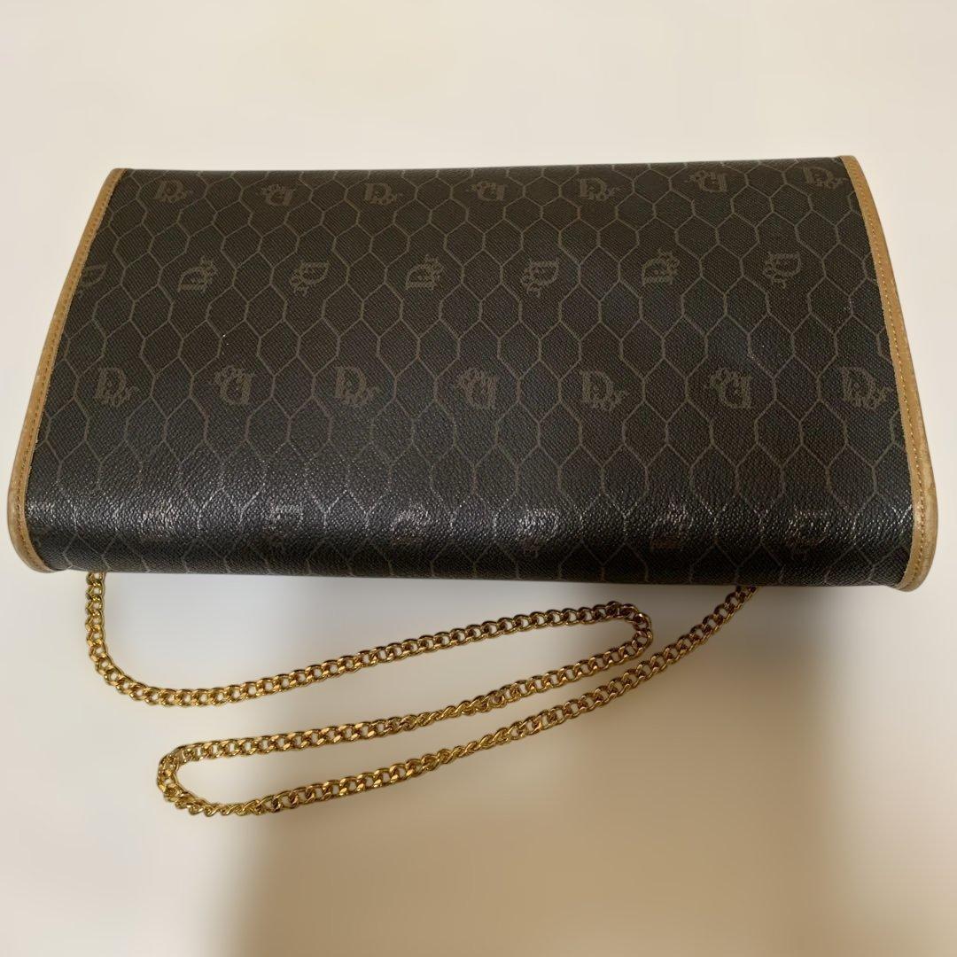 Dior ディオール チェーン ショルダーバッグ ハニカム柄 PVC レザー
