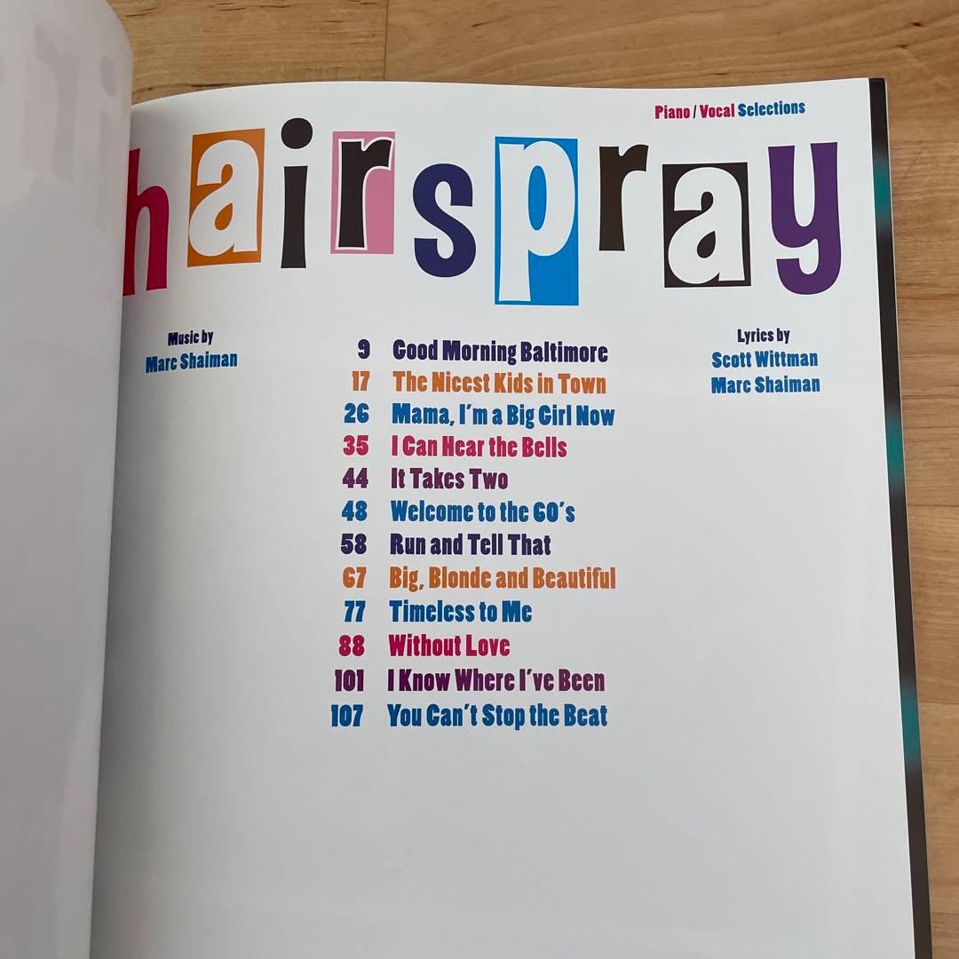 ヘアスプレー 楽譜 ニューヨーク ブロードウェイ
