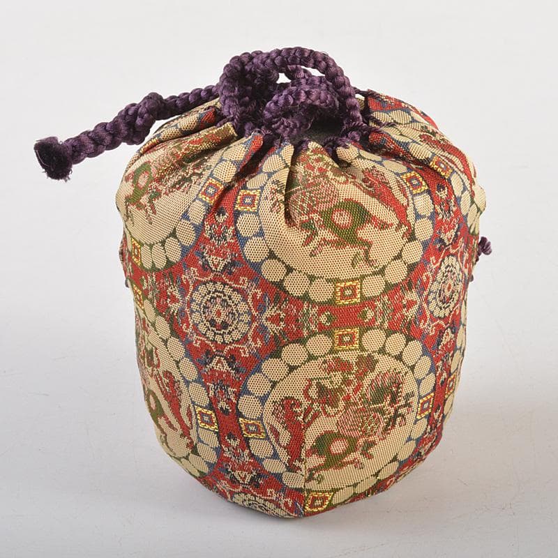 茶道具　中出松峰作　雪付花蒔絵　螺鈿装飾　中棗　共箱　仕覆付　V　6282