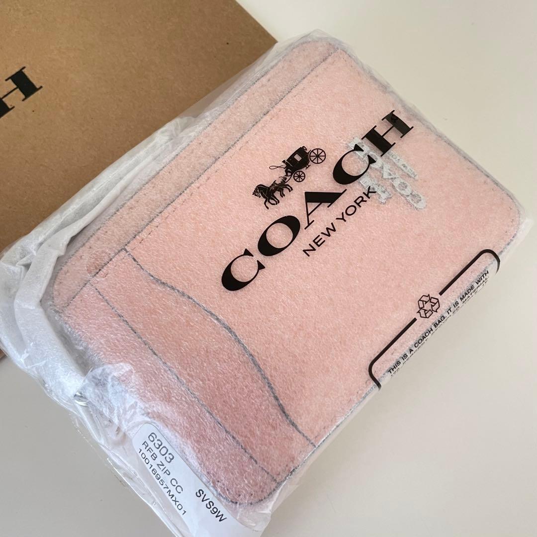 COACH コース　ケース　小銭入れ財布　ブラッシュ　ピンク　パスケース