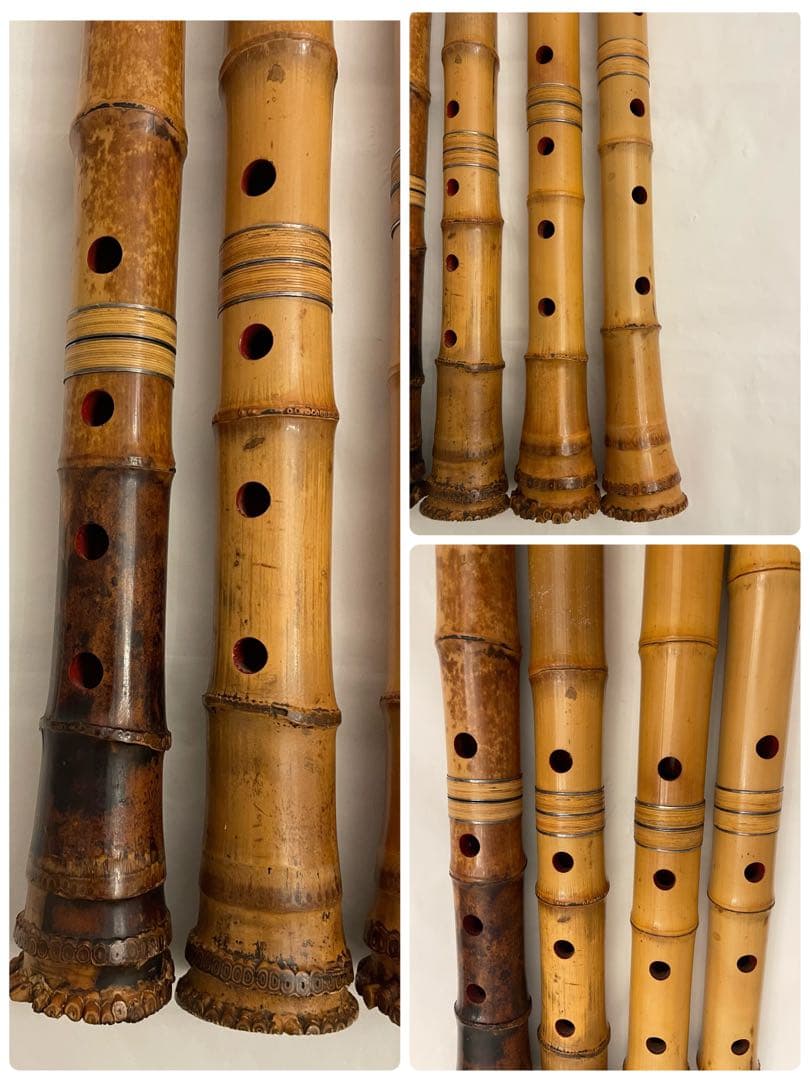 ➁超希少 尺八 昌山4本 銘なし1本 5本まとめ売り