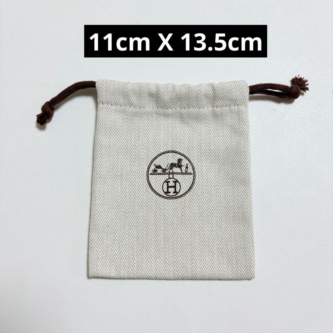 極美品 エルメス 保存袋 巾着袋 布袋 アクセサリー入れ ヘンリボーン柄