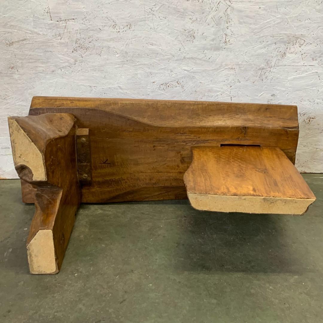 一点物】 ナチュラル サイドテーブル 作業台 自然木 ヴィンテージ N0751