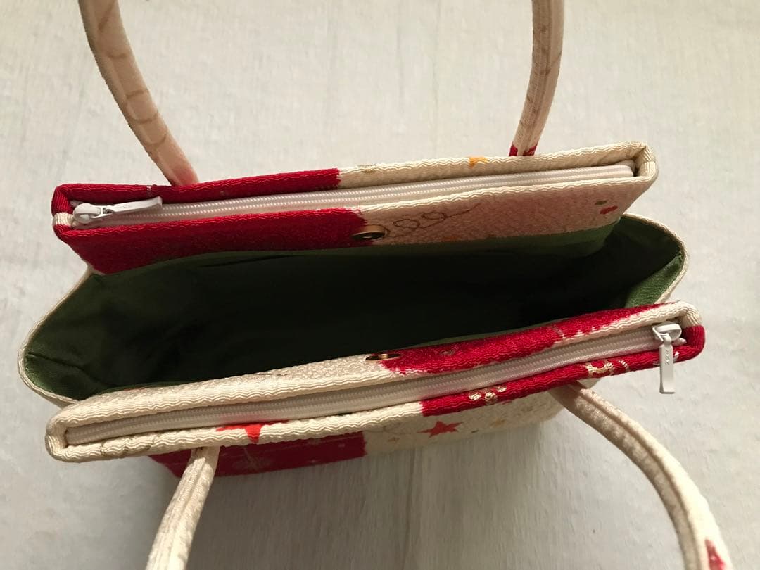 おまとめです。クリスマスに！金彩が美しい手染めの和装バッグ　きねや