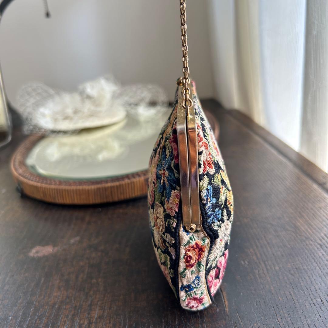 欧州アンティーク　繊細ゴブランの小さなバッグ