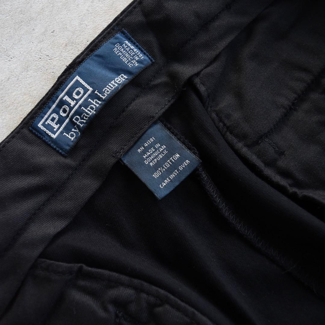 90s ラルフローレン ポロチノ フリスコポケット コットンパンツ黒
