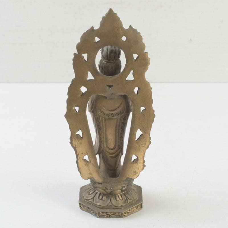 仏教美術 古銅 観音菩薩像 仏像 置物 V 9362